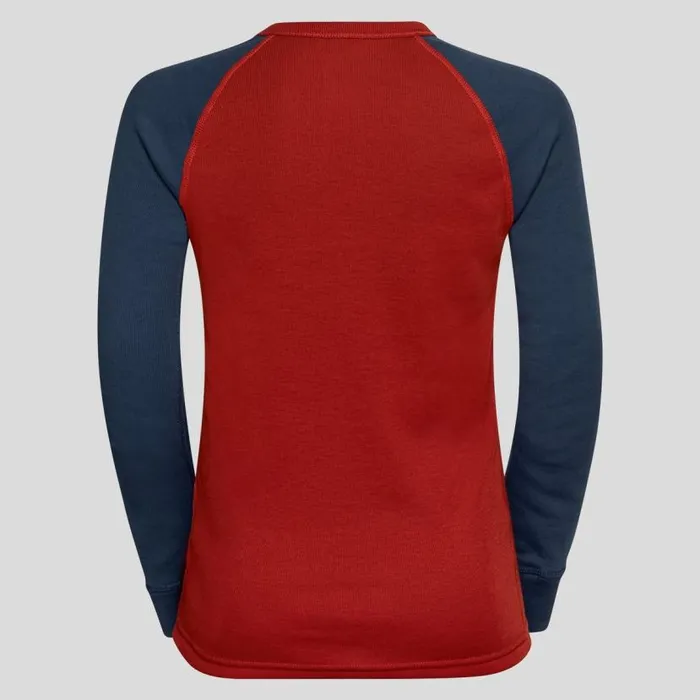 Odlo Base Layers The Active Warm Trend 039 Base Layer Top Blue Wing Teal 8211 Ketchup 8211 Kids
