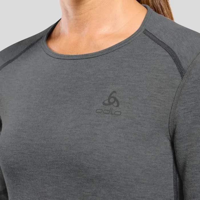 Odlo Base Layers The Active XWarm Base Layer Top Odlo Steel Grey Melange 8211 Women