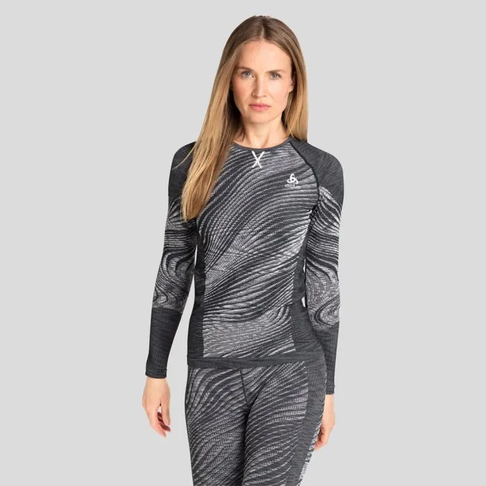 Odlo Base Layers The Blackcomb Base Layer Top Black 8211 Space Dye 8211 Women Odlo Base Layers The Blackcomb Base Layer Top Black 8211 Space Dye 8211 Women