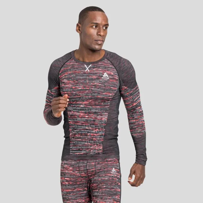 Odlo Base Layers The Blackcomb Base Layer Top Exuberant Orange 8211 Space Dye 8211 Men Odlo Base Layers The Blackcomb Base Layer Top Exuberant Orange 8211 Space Dye 8211 Men