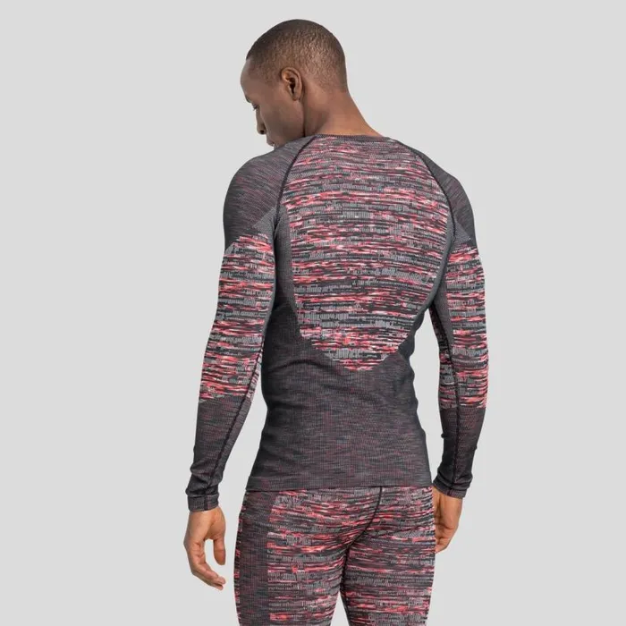 Odlo Base Layers The Blackcomb Base Layer Top Exuberant Orange 8211 Space Dye 8211 Men
