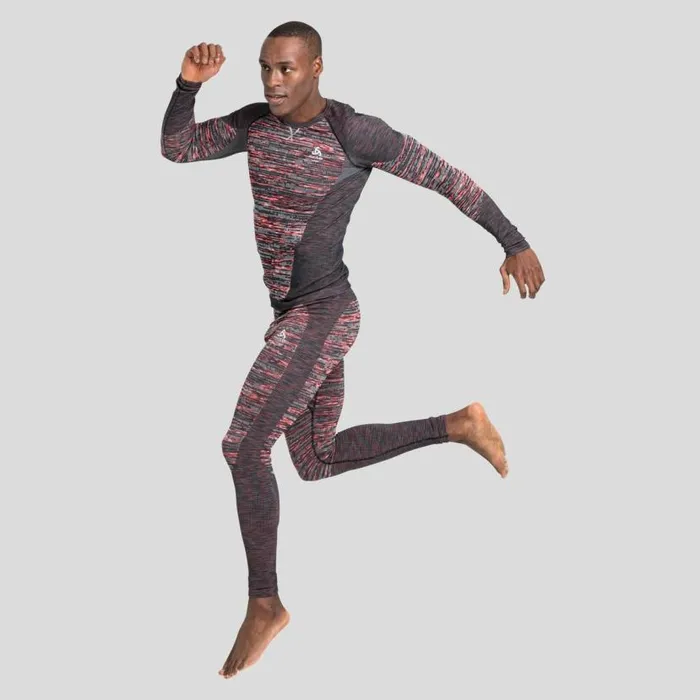 Odlo Base Layers The Blackcomb Base Layer Top Exuberant Orange 8211 Space Dye 8211 Men