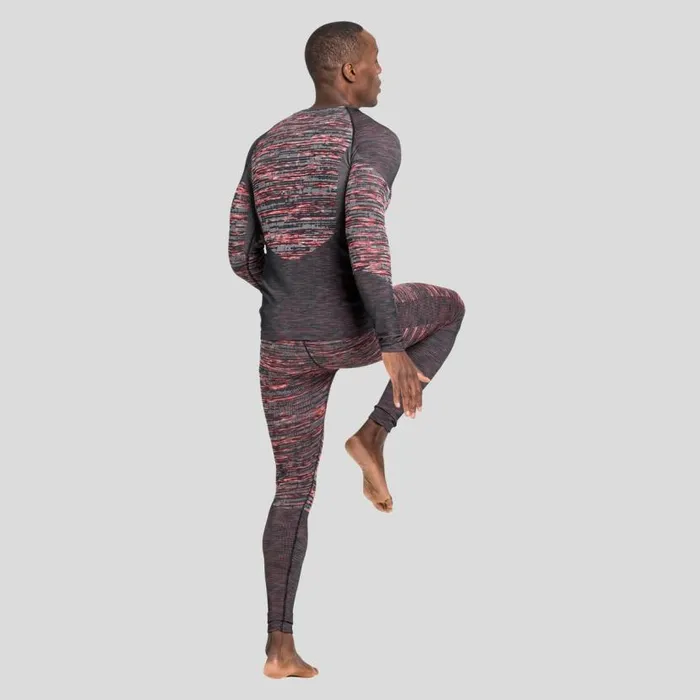Odlo Base Layers The Blackcomb Base Layer Top Exuberant Orange 8211 Space Dye 8211 Men