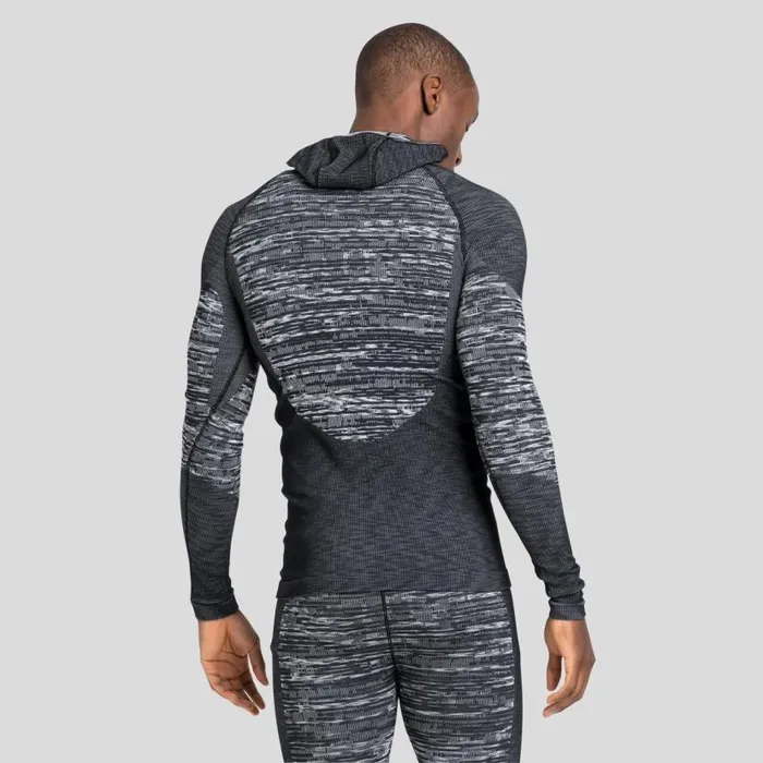 Odlo Base Layers The Blackcomb Long Sleeve With Facemask Black 8211 Space Dye 8211 Men