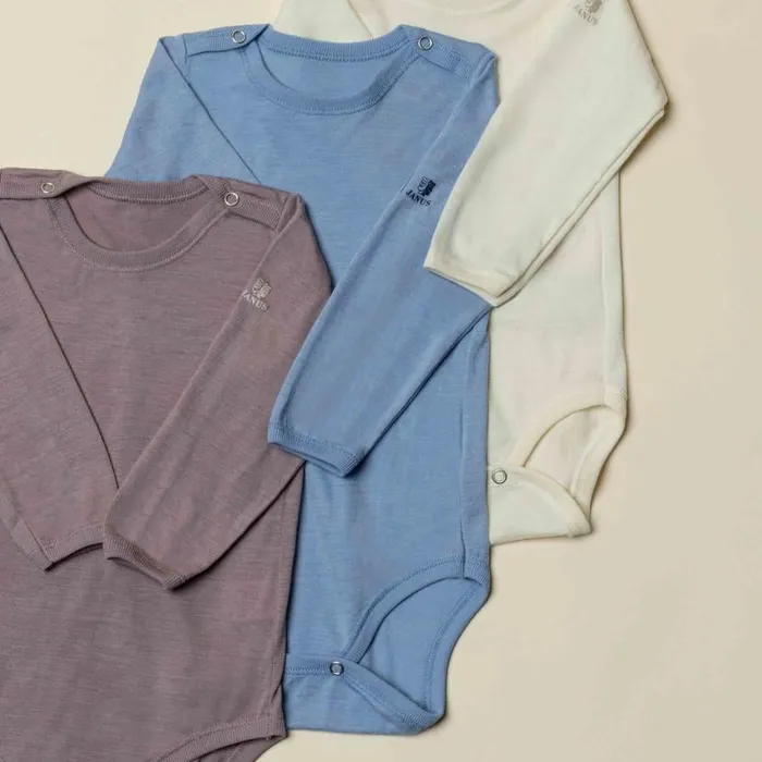 Odlo Base Layers The Espeland Merino 160 Long Sleeve Baby Bodysuit With Snaps Faded Denim 8211 Kids