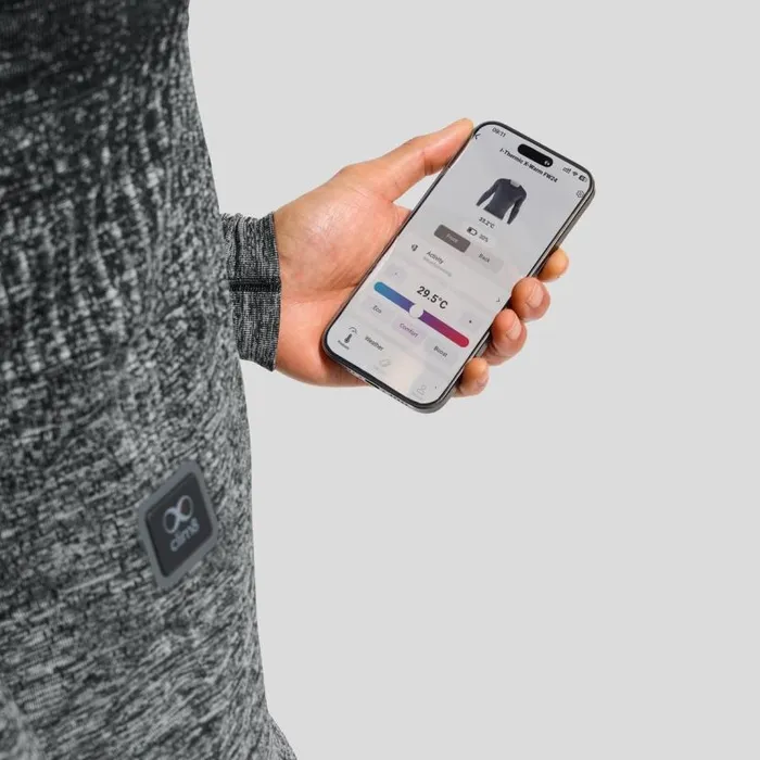 Odlo Base Layers The IThermic XWarm Base Layer Top 20 Rechargeable Battery Odlo Steel Grey Melange 8211 Black 8211 Men