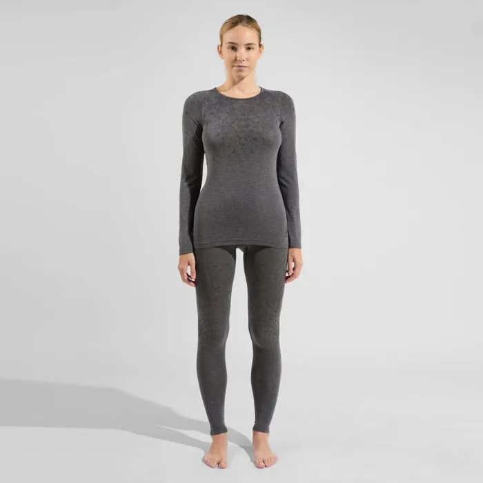 Odlo Base Layers The Kinship Light Base Layer Bottoms Grey Melange 8211 Black 8211 Women