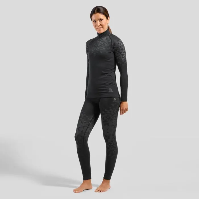 Odlo Base Layers The Kinship Performance Wool Warm Base Layer Bottoms Black Melange 8211 Women
