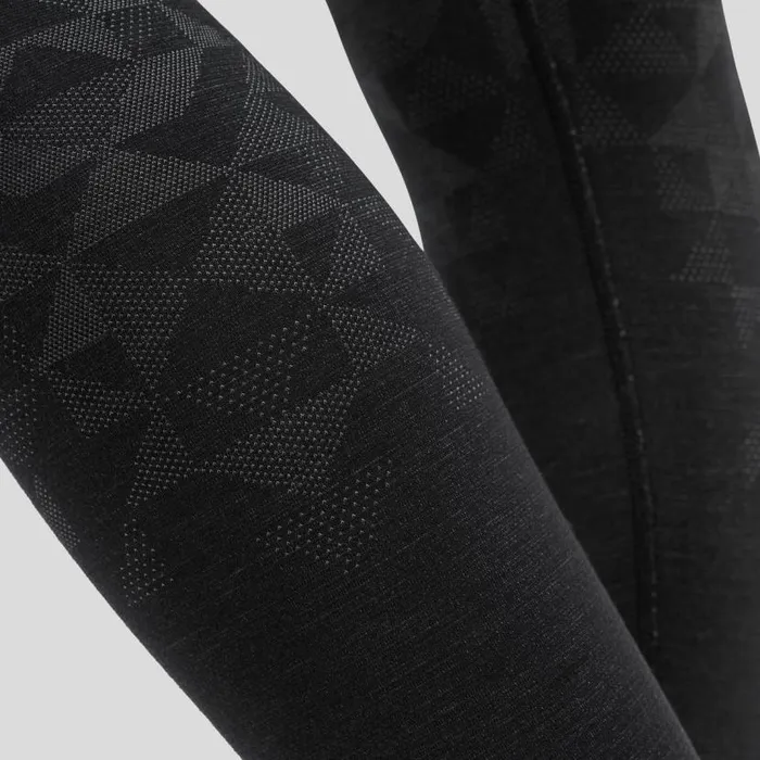 Odlo Base Layers The Kinship Performance Wool Warm Base Layer Bottoms Black Melange 8211 Women