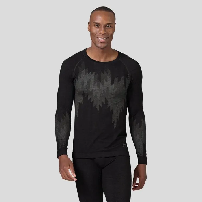 Odlo Base Layers The Kinship Performance Wool Warm Base Layer Top Black Melange 8211 Men Odlo Base Layers The Kinship Performance Wool Warm Base Layer Top Black Melange 8211 Men