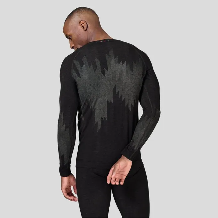 Odlo Base Layers The Kinship Performance Wool Warm Base Layer Top Black Melange 8211 Men