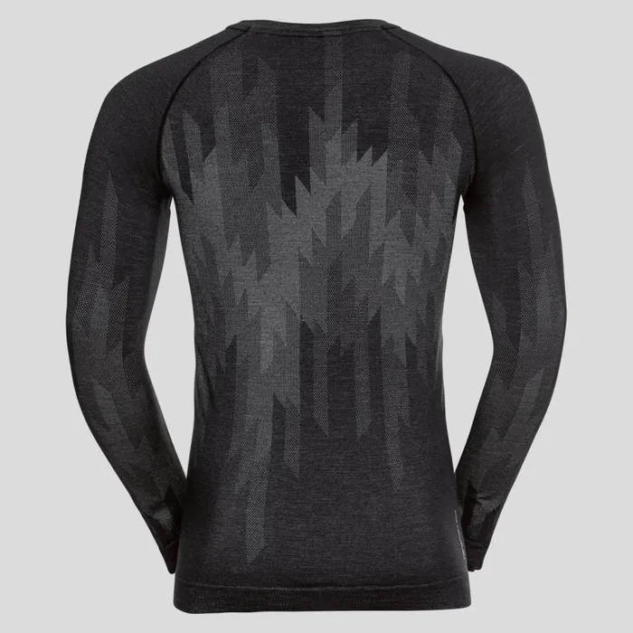 Odlo Base Layers The Kinship Performance Wool Warm Base Layer Top Black Melange 8211 Men