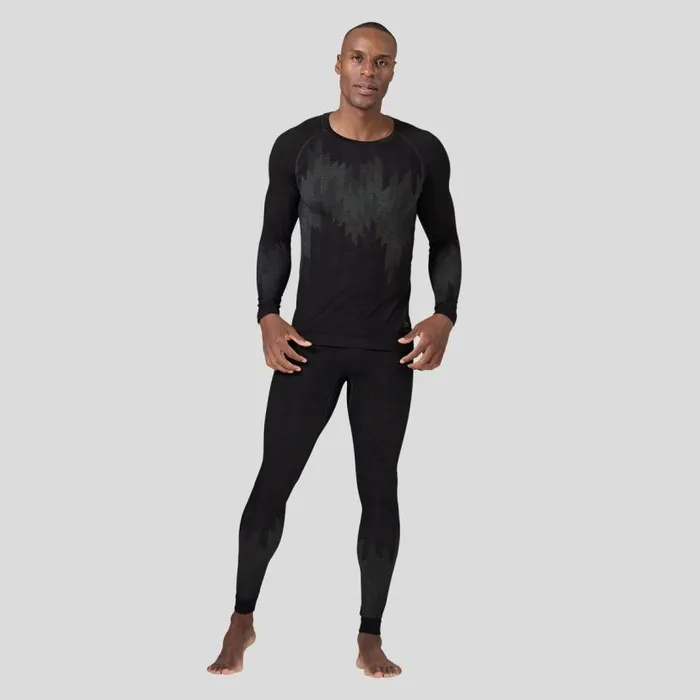 Odlo Base Layers The Kinship Performance Wool Warm Base Layer Top Black Melange 8211 Men
