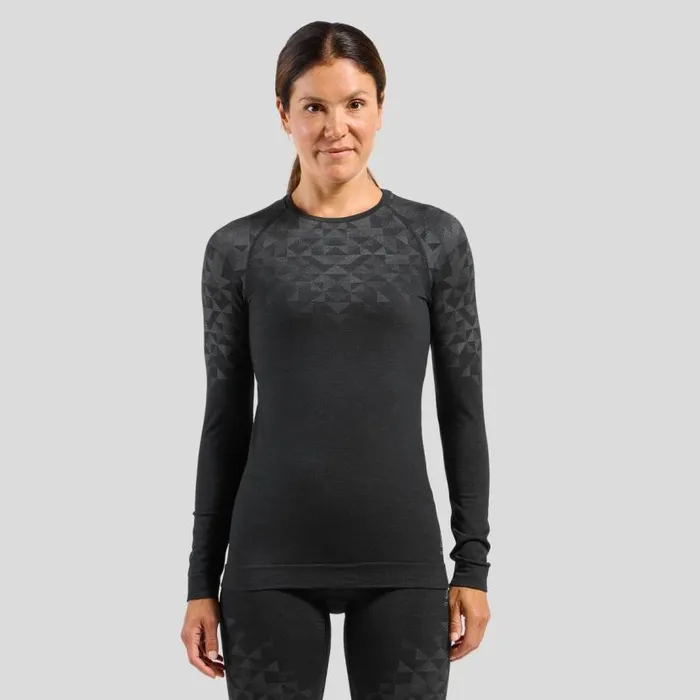 Odlo Base Layers The Kinship Performance Wool Warm Base Layer Top Black Melange 8211 Women Odlo Base Layers The Kinship Performance Wool Warm Base Layer Top Black Melange 8211 Women