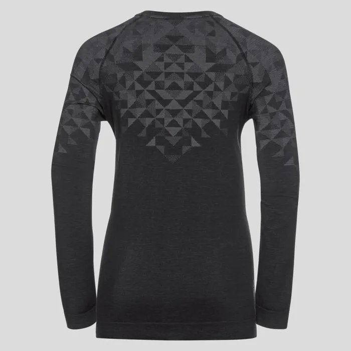 Odlo Base Layers The Kinship Performance Wool Warm Base Layer Top Black Melange 8211 Women