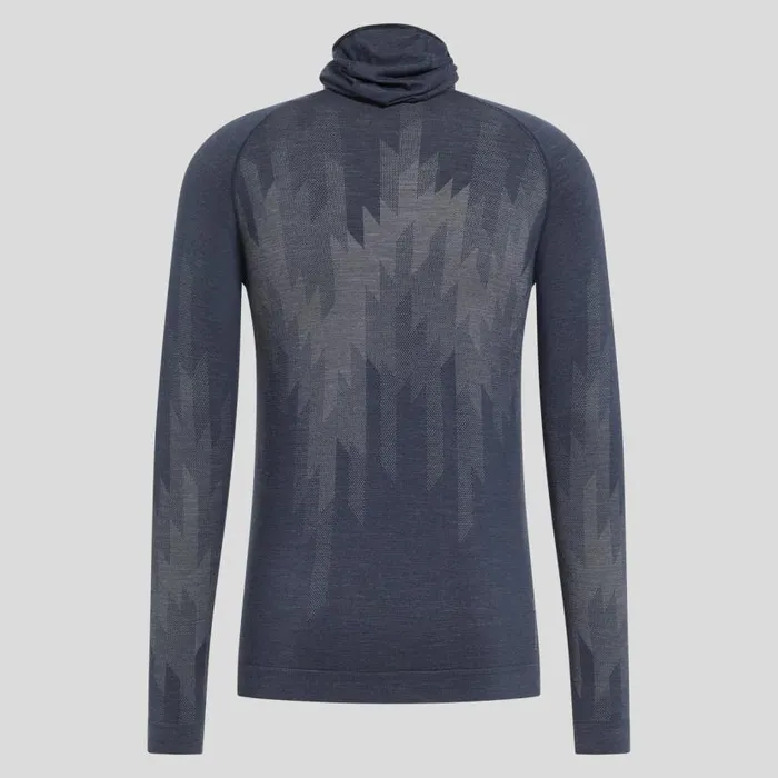 Odlo Base Layers The Kinship Performance Wool Warm Base Layer With Facemask India Ink Melange 8211 Men