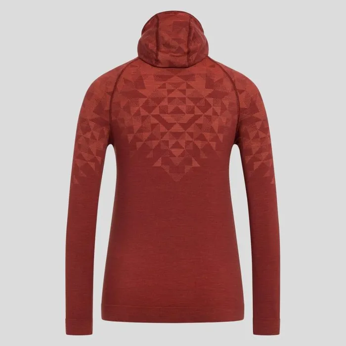 Odlo Base Layers The Kinship Performance Wool Warm Base Layer With Facemask Spiced Apple Melange 8211 Women