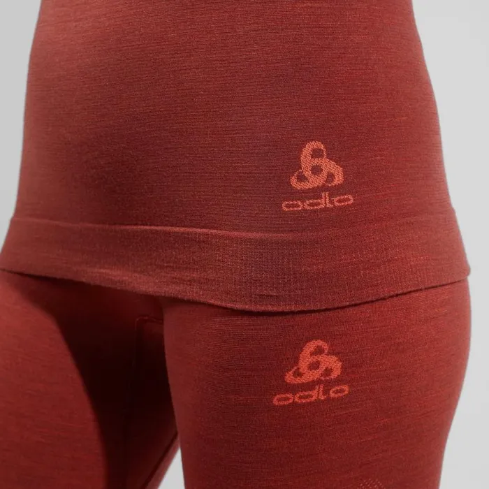 Odlo Base Layers The Kinship Performance Wool Warm Base Layer With Facemask Spiced Apple Melange 8211 Women