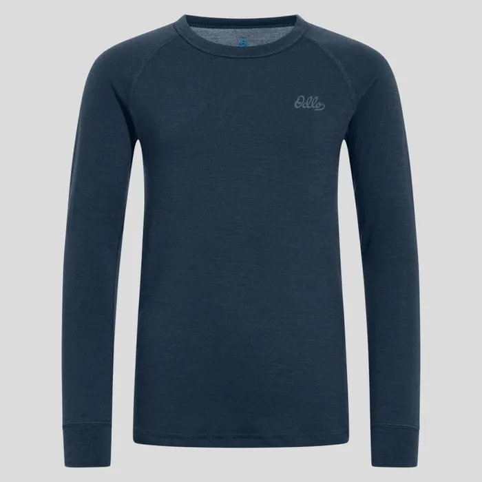 Odlo Base Layers The Natural Merino Warm Base Layer Set Blue Wing Teal 8211 Blue Ashes 8211 Kids