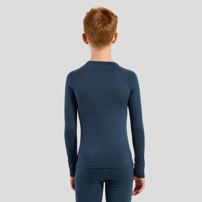 Odlo Base Layers The Natural Merino Warm Base Layer Set Blue Wing Teal 8211 Blue Ashes 8211 Kids