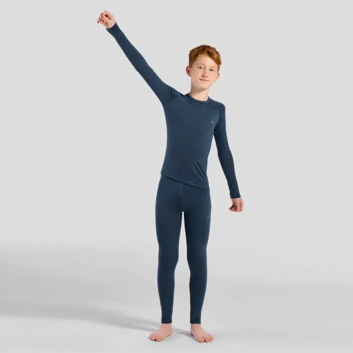 Odlo Base Layers The Natural Merino Warm Base Layer Set Blue Wing Teal 8211 Blue Ashes 8211 Kids