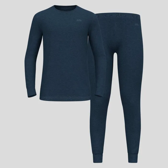 Odlo Base Layers The Natural Merino Warm Base Layer Set Blue Wing Teal 8211 Blue Ashes 8211 Men