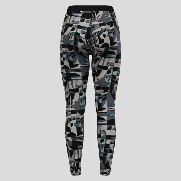 Odlo Base Layers The Natural Merino Warm Jacquard Base Layer Bottoms Provincial Blue 8211 Black 8211 Women