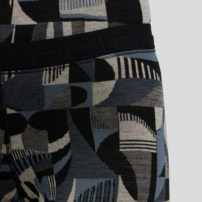 Odlo Base Layers The Natural Merino Warm Jacquard Base Layer Bottoms Provincial Blue 8211 Black 8211 Women