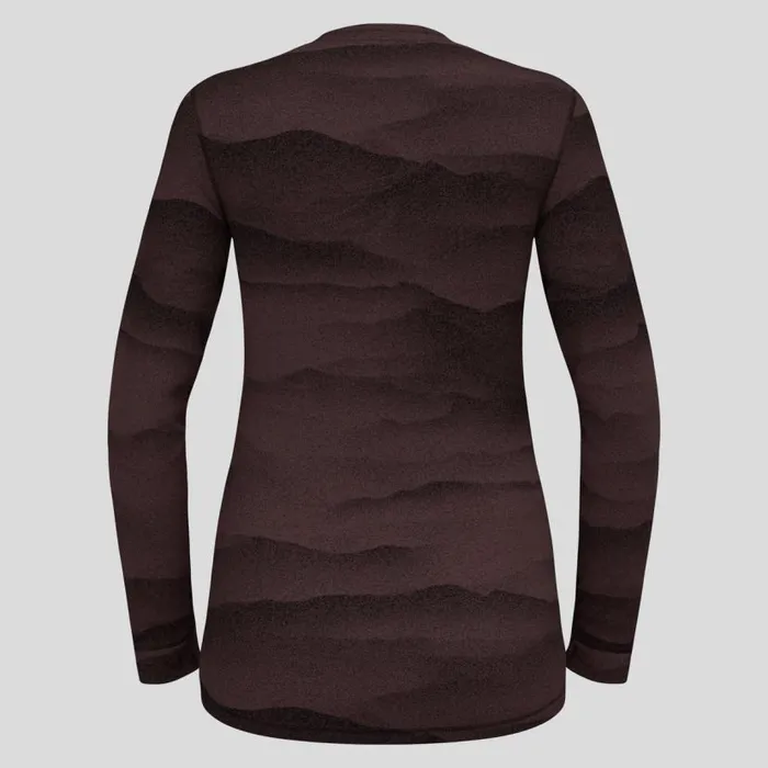 Odlo Base Layers The Natural Merino Warm Jacquard Base Layer Top Fudge 8211 Black 8211 Women