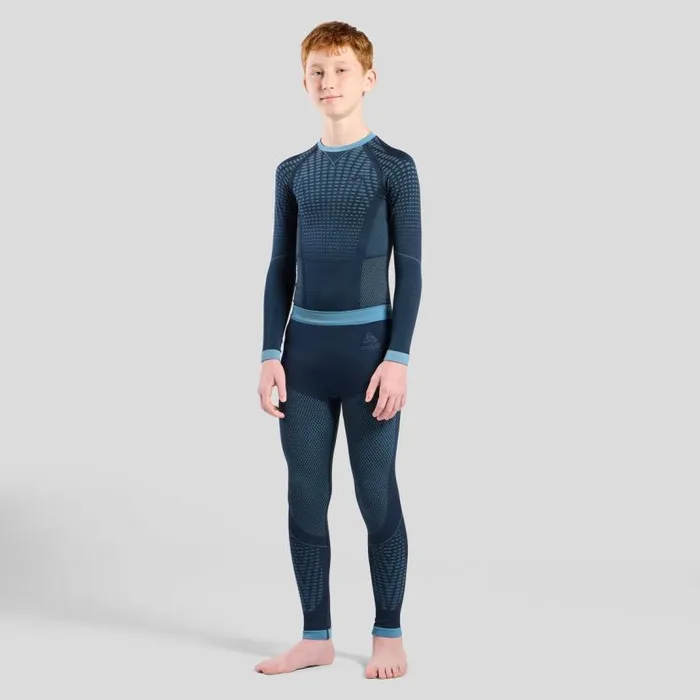 Odlo Base Layers The Performance Warm 039 Base Layer Bottoms Provincial Blue 8211 Kids