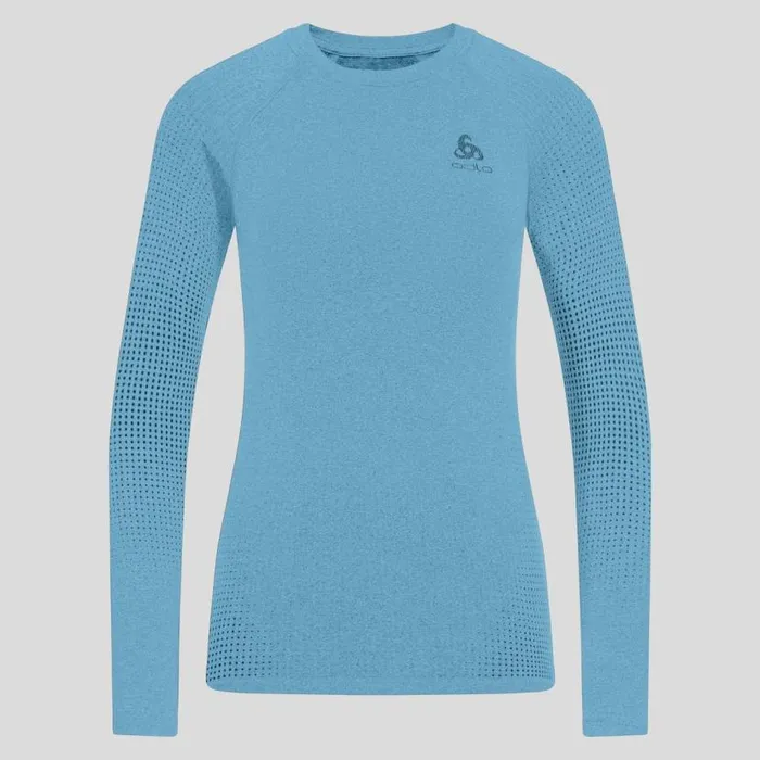 Odlo Base Layers The Performance Warm Base Layer Top Provincial Blue 8211 Women