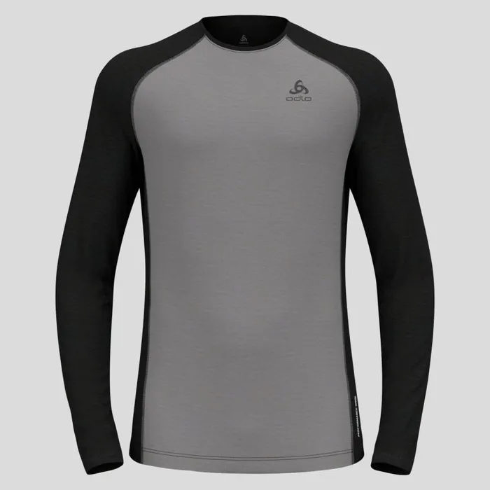 Odlo Base Layers The Performance Wool 150 Base Layer Top Grey Melange 8211 Dark Grey Melange 8211 Men