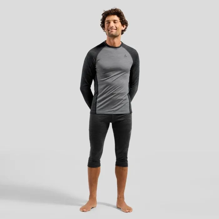 Odlo Base Layers The Performance Wool 150 Base Layer Top Grey Melange 8211 Dark Grey Melange 8211 Men