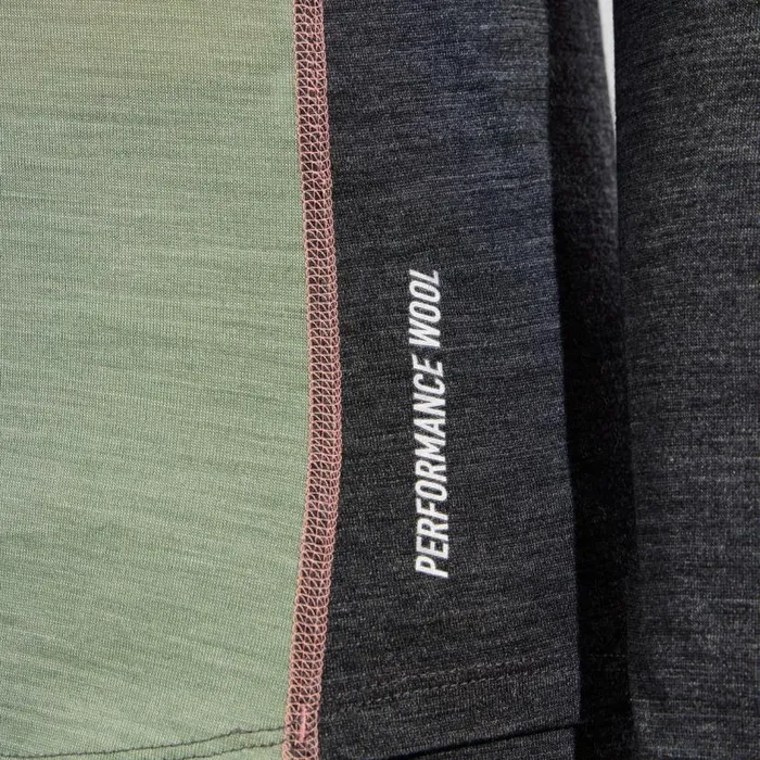 Odlo Base Layers The Performance Wool 150 Base Layer Top Matte Green 8211 Dark Grey Melange 8211 Women