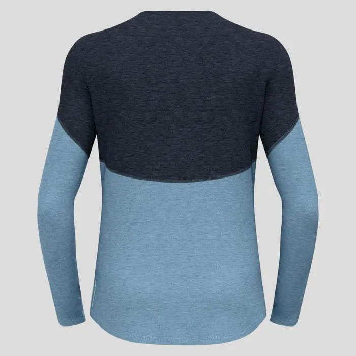 Odlo Base Layers The Revelstoke Performance Wool Warm Base Layer Top Black 8211 Provincial Blue Melange 8211 Men