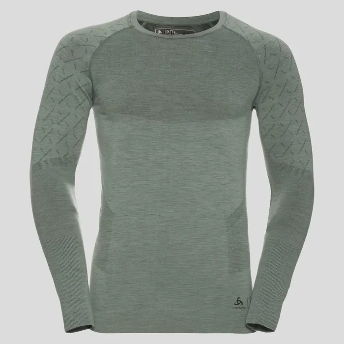Odlo Base Layers The Slokar Performance Wool Warm Base Layer Top Hedge Green 8211 Black 8211 Men Odlo Base Layers The Slokar Performance Wool Warm Base Layer Top Hedge Green 8211 Black 8211 Men