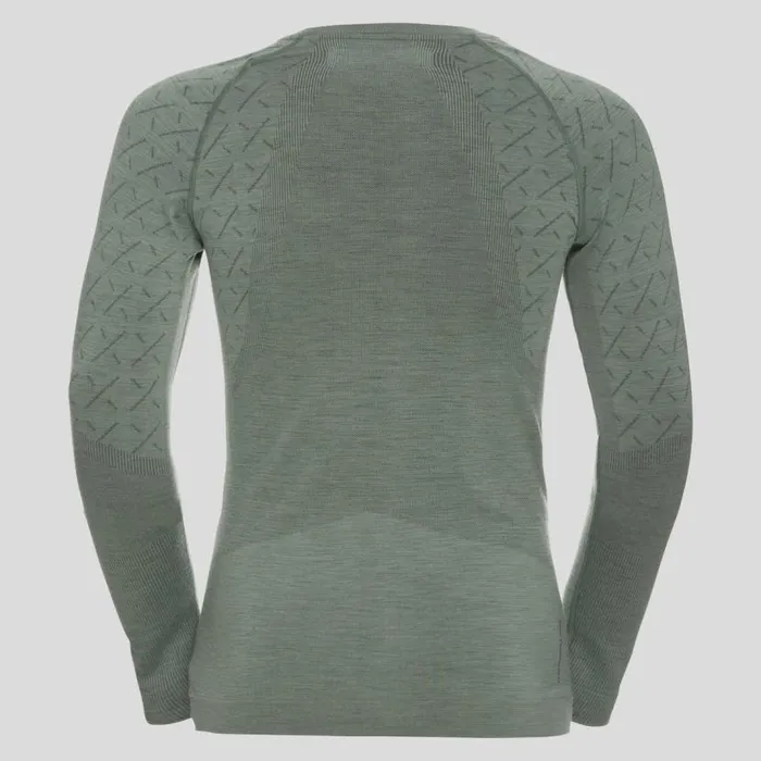 Odlo Base Layers The Slokar Performance Wool Warm Base Layer Top Hedge Green 8211 Black 8211 Men