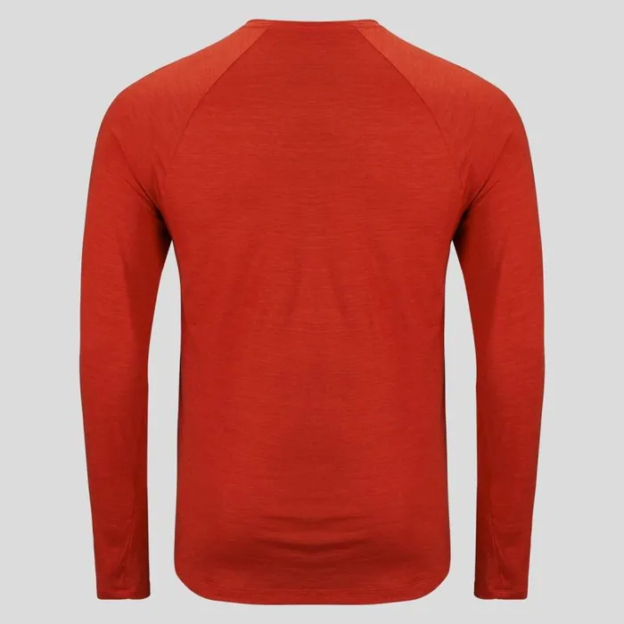Odlo Hiking The Ascent Performance Wool 130 Hand Drawn Logo Long Sleeve TShirt Ketchup Melange 8211 Men