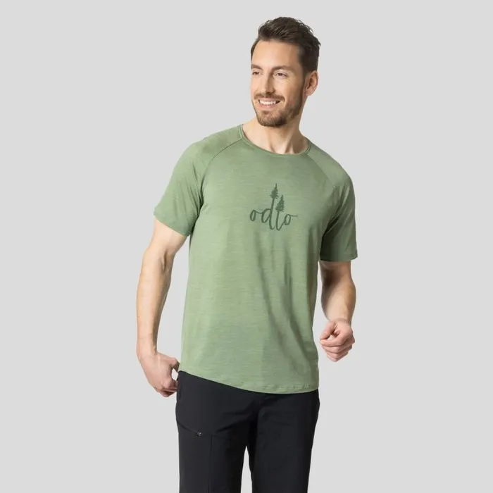 Odlo Hiking The Ascent Performance Wool 130 Trees TShirt Loden Frost Melange 8211 Men