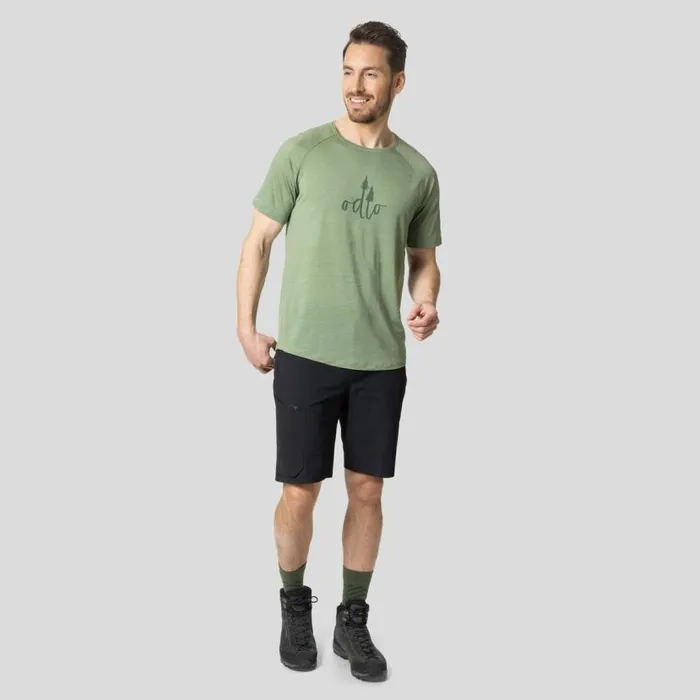 Odlo Hiking The Ascent Performance Wool 130 Trees TShirt Loden Frost Melange 8211 Men