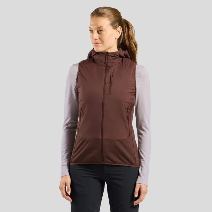 Odlo Jackets and Vests The Ascent Wool Insulated Hybrid Vest Fudge 8211 Women Odlo Jackets and Vests The Ascent Wool Insulated Hybrid Vest Fudge 8211 Women