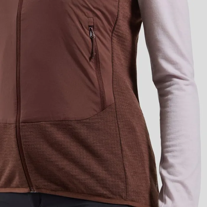 Odlo Jackets and Vests The Ascent Wool Insulated Hybrid Vest Fudge 8211 Women