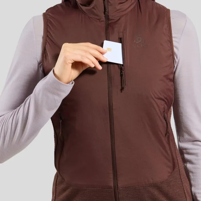 Odlo Jackets and Vests The Ascent Wool Insulated Hybrid Vest Fudge 8211 Women