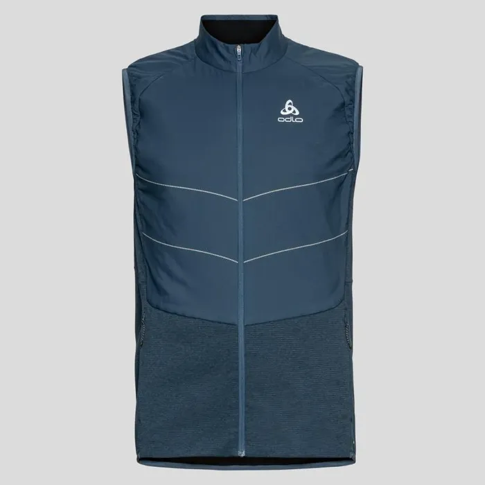 Odlo Jackets and Vests The Run Easy SThermic Running Vest Blue Wing Teal 8211 Men