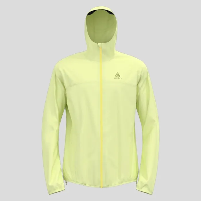 Odlo Jackets and Vests The XAlp Performance Knit Waterproof Running Jacket Shadow Lime 8211 Men