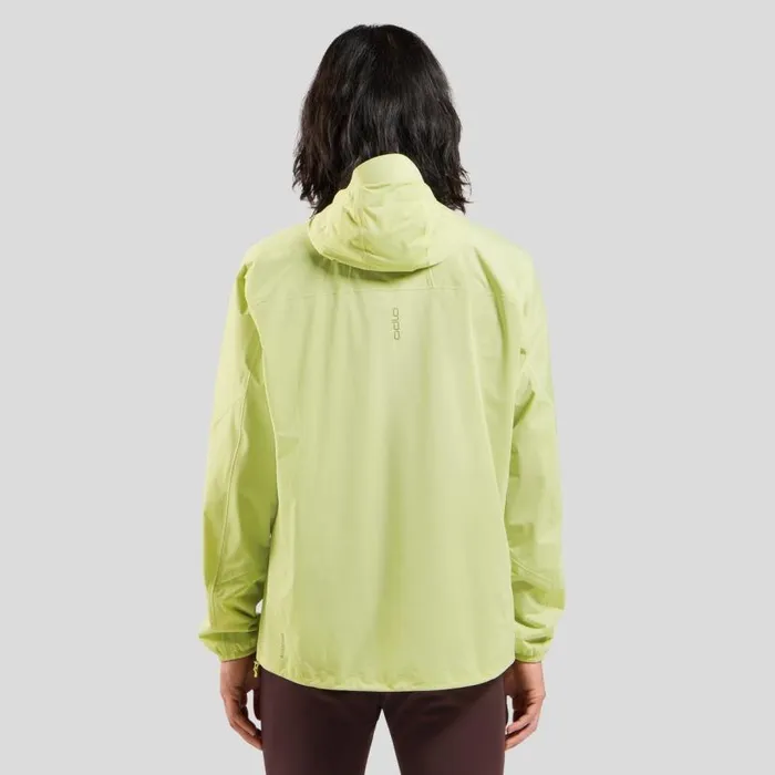 Odlo Jackets and Vests The XAlp Performance Knit Waterproof Running Jacket Shadow Lime 8211 Men