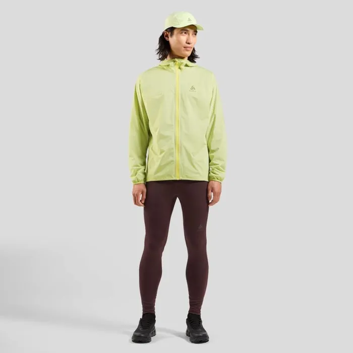 Odlo Jackets and Vests The XAlp Performance Knit Waterproof Running Jacket Shadow Lime 8211 Men