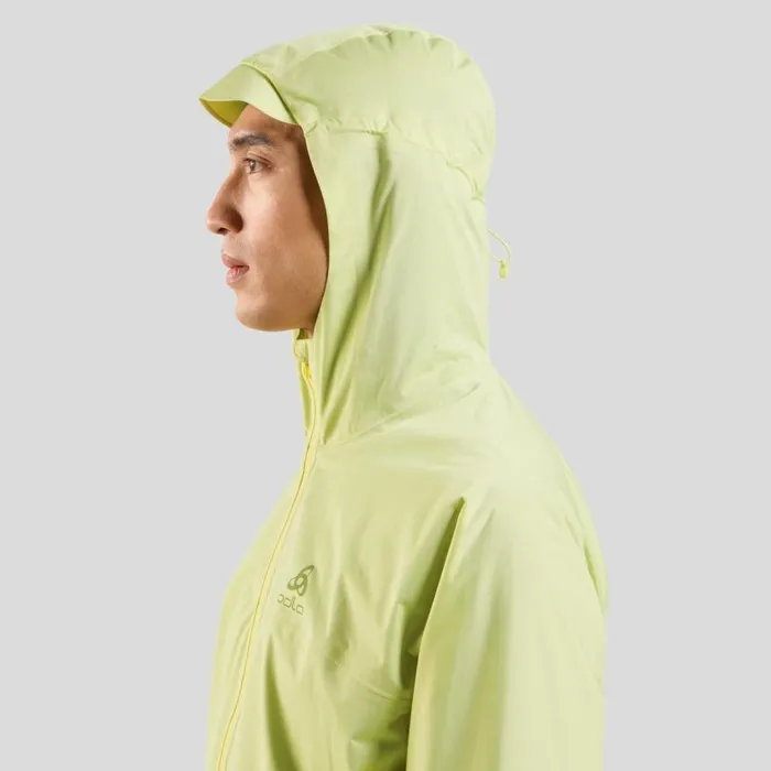 Odlo Jackets and Vests The XAlp Performance Knit Waterproof Running Jacket Shadow Lime 8211 Men
