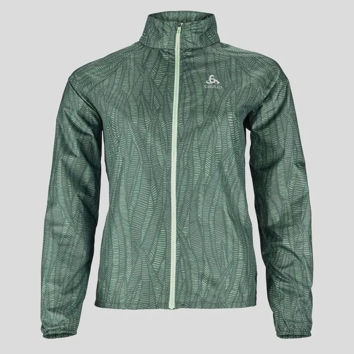 Odlo Jackets and Vests The Zeroweight Print Running Jacket Loden Frost 8211 Women