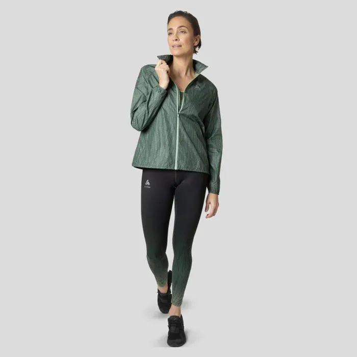 Odlo Jackets and Vests The Zeroweight Print Running Jacket Loden Frost 8211 Women